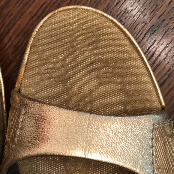 Gucci Rare Guccissima Gold Slides 6 1/2 - Picture 12 of 15
